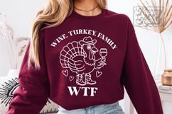 Wine Turkey Family SVG PNG - Funny Thanksgiving Crew Turkey Product Image 2