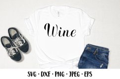 Wine hand lettered SVG cut file. Wine calligraphy lettering Product Image 3