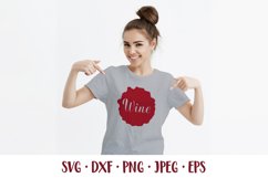Wine hand lettered SVG. Wine stain. Shirt design Product Image 3