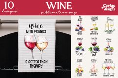 Kitchen Towel Sublimation, Wine Kitchen Towel Sublimation Product Image 1