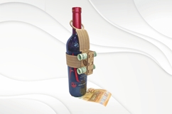 Unique wine bottle decor, cash gift, laser cutting design. Product Image 5