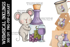Wine Mouse Sublimation Clipart| DTF Clipart Product Image 1