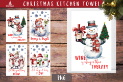 Winey Snowman Vintage Christmas Kitchen towel