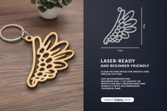 Wing Keychain Laser Cut Product Image 1