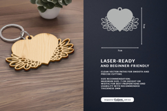 Wing Keychain Laser Cut Product Image 2