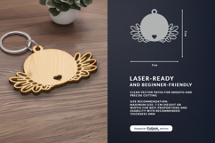 Wing Keychain Laser Cut Product Image 3