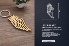 Wing Keychain Laser Cut Product Image 1