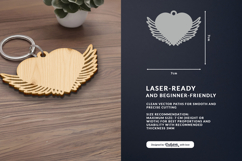 Wing Keychain Laser Cut Product Image 2