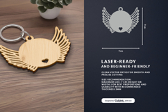 Wing Keychain Laser Cut Product Image 2
