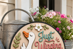 Just Winging It Goose SVG, Funny Goose Door Hanger File Product Image 4