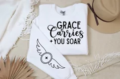 Grace Carries You Soar Sleeve SVG, Motivational SVG Design Product Image 3