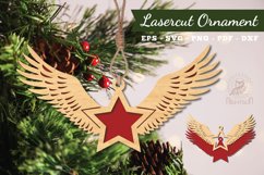 Wings Star Laser Cut Ornament SVG Product Image 1