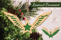 Wings Star Laser Cut Ornament SVG Product Image 1