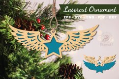 Wings Star Laser Cut Ornament SVG Product Image 1