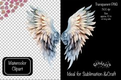 Angel Wings Clipart PNG Transparent wings png Watercolor png Product Image 1