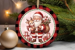 Winking Santa Leopard Glitter Ornament Product Image 2