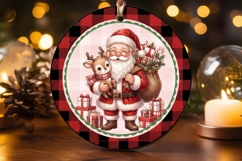 Winking Santa Leopard Glitter Ornament Product Image 3