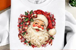 Winking Santa PNG | Vintage Christmas Santa Face Sublimation Product Image 2