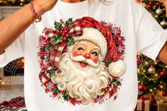 Winking Santa PNG | Vintage Christmas Santa Face Sublimation Product Image 3