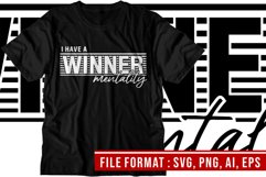 Winner Mentality Svg, Inspirational Quotes T shirt Designs Product Image 3