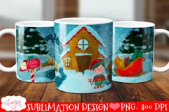 Cute Christmas Elf Mug Wrap PNG for Sublimation for boys Product Image 2