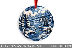 Winter Landscape Ornament. Christmas Tree Ornament Design Product Image 1