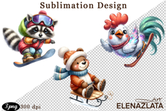 Winter sports clipart, American sports, animal clipart Product Image 1
