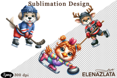 Winter sports clipart, American sports, animal clipart Product Image 1