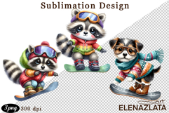 Winter sports clipart, American sports, animal clipart Product Image 1