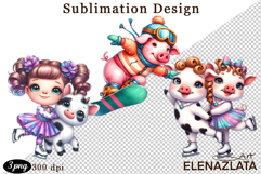 Winter sports clipart, American sports, animal clipart Product Image 1