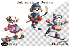 Winter sports clipart, American sports, animal clipart Product Image 1
