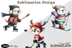Winter sports clipart, American sports, animal clipart Product Image 1