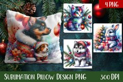 Christmas Sublimation - winter animal pillow Product Image 1