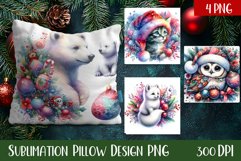 Christmas Sublimation - winter animal pillow Product Image 1