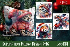 Christmas Sublimation - winter animal pillow Product Image 1