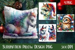 Christmas Sublimation - winter animal pillow Product Image 1