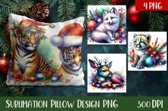 Christmas Sublimation - winter animal pillow Product Image 1