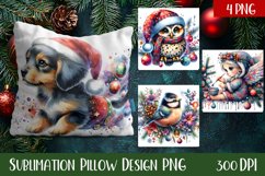 Christmas Sublimation - winter animal pillow Product Image 1