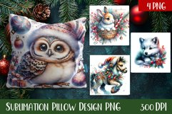 Christmas Sublimation - winter animal pillow Product Image 1