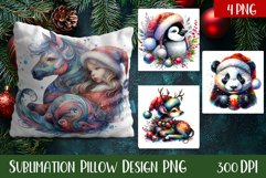 Christmas Sublimation - winter animal pillow Product Image 1