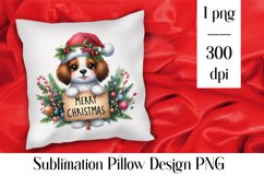 Merry christmas Sublimation - animal pillow clipart Product Image 1
