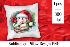 Merry christmas Sublimation - animal pillow clipart Product Image 1