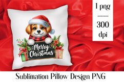 Merry christmas Sublimation - animal pillow clipart Product Image 1
