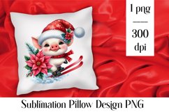 Merry christmas Sublimation - animal pillow clipart Product Image 1