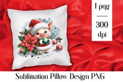 Merry christmas Sublimation - animal pillow clipart Product Image 1
