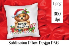 Merry christmas Sublimation - animal pillow clipart Product Image 1
