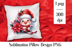 Merry christmas Sublimation - animal pillow clipart Product Image 1