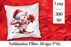 Merry christmas Sublimation - animal pillow clipart Product Image 1