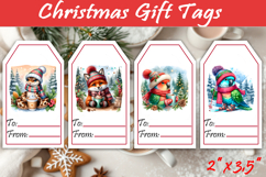 Christmas Gift Tags, Christmas labels, Christmas animals tag Product Image 1