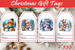 Christmas Gift Tags, Christmas labels, Christmas animals tag Product Image 1